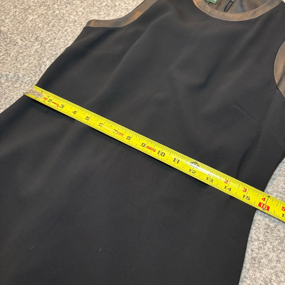 Lauren Ralph Lauren Women’s Sheath Dress Size 6 Black Leather Trim - Picture 6 of 7